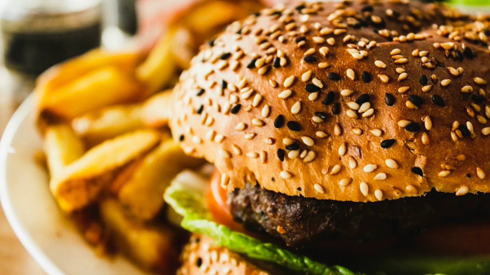 Burger with fries